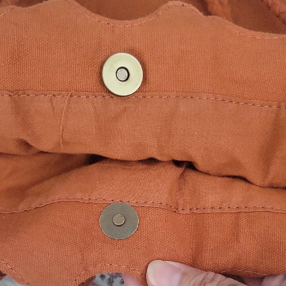 EARTHBOUND Orange Tassel Tote Bag with Bohemian Flair - Picture 8 of 8